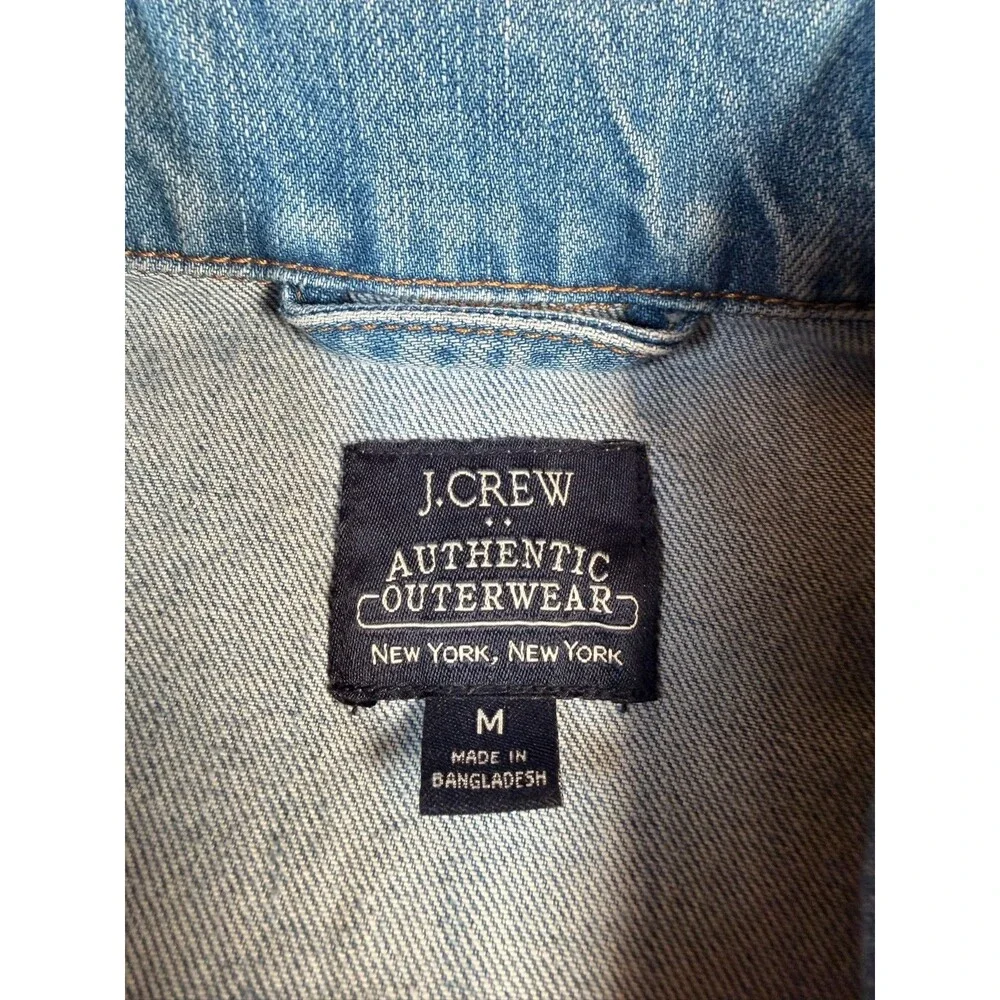 J Crew Men's Classic Denim Trucker Jacket Light Wash Indigo Eco Re-Imagined M